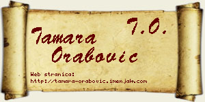 Tamara Orabović vizit kartica